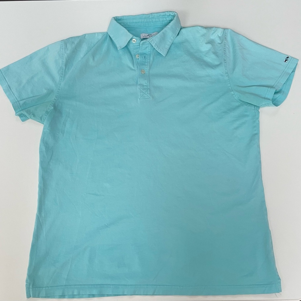 Fish Hippie Men's Light Blue Polo Shirt Large